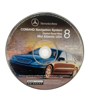 Mercedes-Benz 2002 #8 Mid Atlantic USA COMMAND Navigation Road Map CD Disc • $39.99