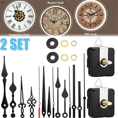 DIY Wall Clock Movement Quartz Mechanism Replacement Repair Tool Parts Hands Kit • $8.90