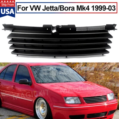 $26.58 • Buy Front Black Badge Less Grill W/ Hood Notch Filler For 99-05 Vw Jetta Bora Mk4