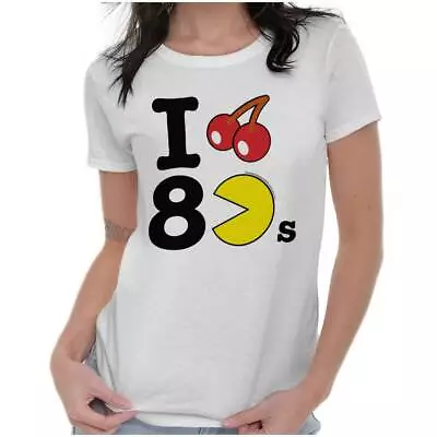 PACMAN I Love The 80s Cherry Fruit Cute Game Graphic T Shirts For Women T-Shirts • $21.99