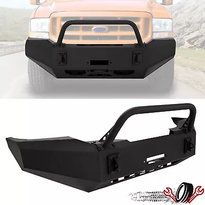 Front Winch Bumper W/ Bull Bar For Ford F250 F350 Super Duty 99-04 Powder Coated • $549