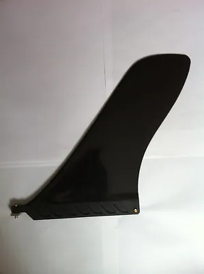 Surfboard Longboard Fin 9  Inch Black Hatchet + Free Screw & Bolt Sup Mal New! • £17.99