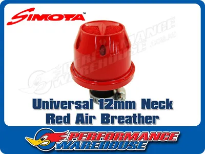 $11.62 • Buy SIMOTA RED 12mm OIL CATCH TANK CRANKCASE VENT/VALVE BREATHER AIR FILTER