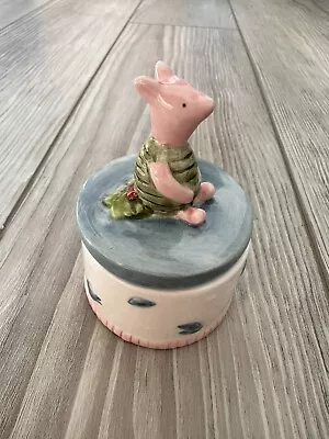 Vintage 3  DISNEY Classic Pooh PIGLET Ceramic Trinket Box With Lid By CHARPENTE • $17.49