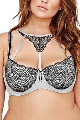 $14.99 • Buy Ashley Graham Ladies Diva Contour Demi Underwire Bra Size 18D Colour Silver Rain
