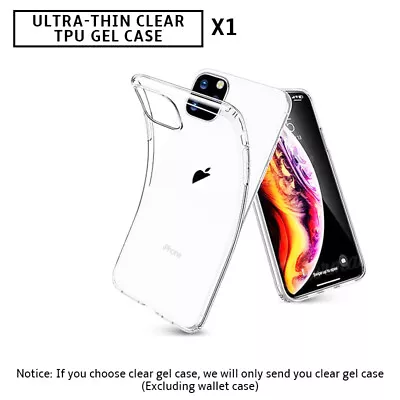 IPhone 12 Mini 11 Pro Max X XS 8 7 6 Plus Leather Wallet Flip Case Clear Gel • $3.95