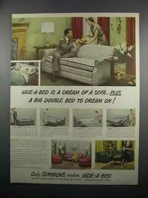 1950 Simmons Hide-A-Bed Ad - Dream Of A Sofa • $19.99