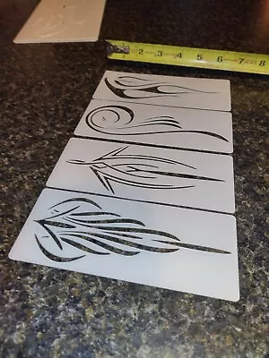 SMALL PINSTRIPE Airbrush Stencil Motorcycle FLAMES 4 Pack • $21.99