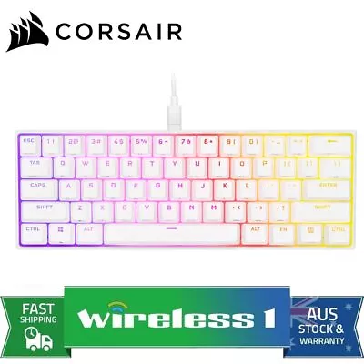 $179 • Buy Corsair K65 RGB Mini White 60 Mechanical Gaming Keyboard - Cherry MX Speed