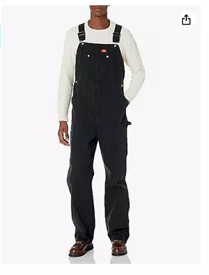 Dickies Men's Bib Overall Black 32W X 32L • $39.95