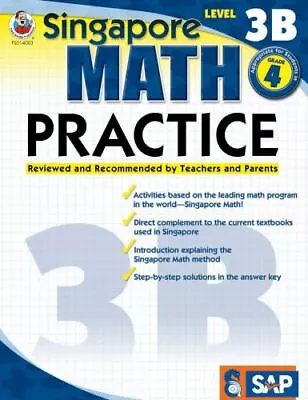 Singapore Math  Level 3B Math Practice Workbook For 4th Grade NEW • $12.75