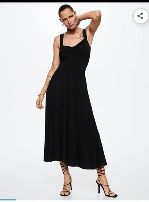 $20 • Buy Mango MNG Black Jersey Cali Dress S