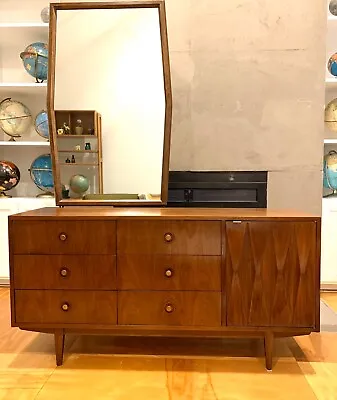 Albert Parvin AMERICAN MARTINSVILLE Mid Century Modern Dresser Mirror Credenza • $1200