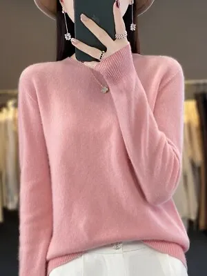 Long Sleeve Women Sweater O-neck Pullover Autumn Winter Basic Solid Shirt Tops • $35.91