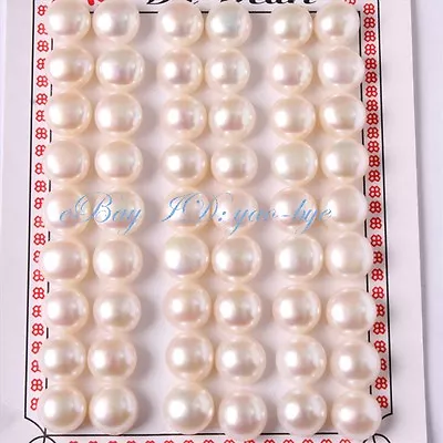 10-10.5mm Button Genuine Pearl Beads Half Drilled Pre Earrings 27 Pairs Yao-Bye • $38.11