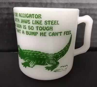 Vintage HAZEL ATLAS Glass ALPHABET Child Mug A Is For Alligator • $6.99