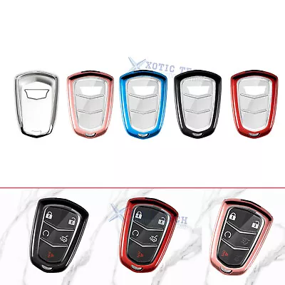 Soft TPU Remote Keyless Entry Key Fob Shell Cover Protector For Cadillac 5 Color • $12.99