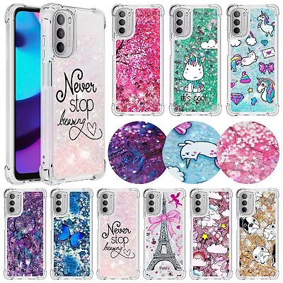 Bling Liquid Glitter TPU Phone Case Cover For Motorola Moto G 5G G Pure G Stylus • $9.98