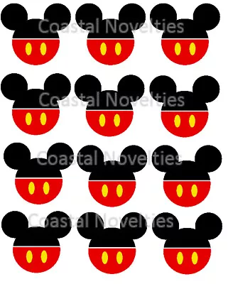 Disney Mickey Mouse Cupcake Toppers Edible Image Mickey Ears Cake Toppers • $4.25