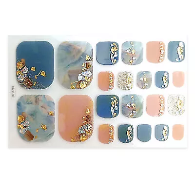 1 Set Toe Nail Stickers Longwear Hot Stamping Vibrant Color Toenail Polish Wraps • $22.05