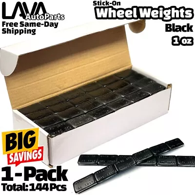 1 Box 1 Oz Black Wheel Weights Stick-on Adhesive Tape Total 144 Pcs Lead-Free • $25.99