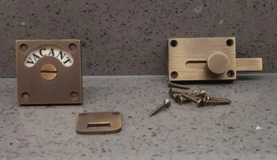 $93.90 • Buy New Antique Solid Brass Vacant Engaged Toilet Bathroom Door Lock Indicator  Bolt