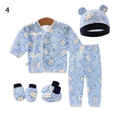 Newborn 0-3 Months T-shirt Top+Pants Set Baby Boy Girls Outfit Kids Clothes 5pcs • $16.79