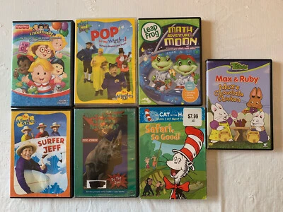 $24.99 • Buy Toddler 7 DVD Lot (the Wiggles,Dr. Seuss,Little People,Leap Frog,Max & Ruby,etc)