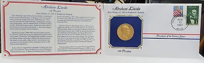 The Presidential Medals Cover Collection Abraham Lincoln 16th President Stamp • $6.43