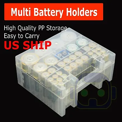 Plastic Battery Box Storage Case Holder Organizer For AA AAA C D 9V Batteries • $8.95