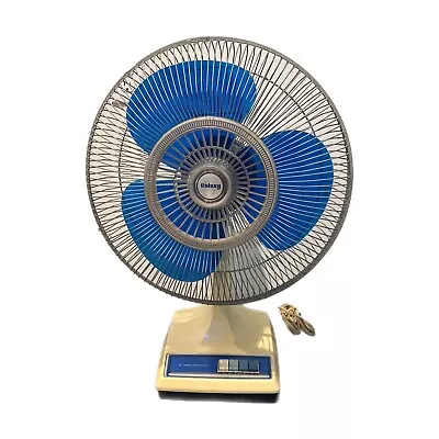 Vintage Galaxy Fan 16  Oscillating Transparent Blue Blades 3 Speed Room Desk • $99.99