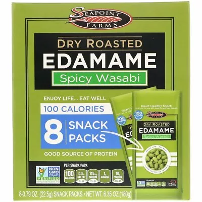 Seapoint Farms Dry Roasted Edamame Spicy Wasabi8 Snack Packs0.79 Oz (22.5g) • $5.86