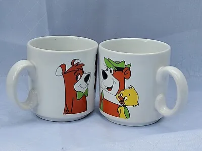 TWO Yogi Bear’s Gang Small  Mugs Hanna Barbara  1989  • £12.99