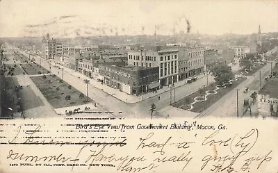 Birdseye View From Government Building Macon Georgia GA 1906 Postcard • $11.95