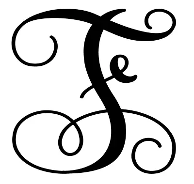 Scroll Monogram Letter F Vinyl Decal Sticker For Home Cup Mug Car Wall A1055 • $1.99