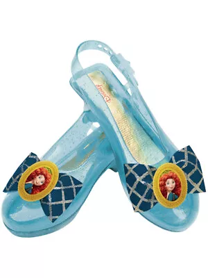 Child Disney Brave Princess Merida Costume Sparkle Glitter Shoe Blue Slippers • $16.98