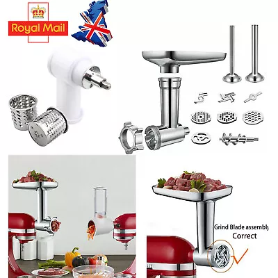 £72.98 • Buy 2 In 1 Attachment Meat Grinder Chopper Food Slicer For KitchenAid Stand Mixer