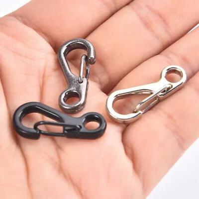 10Pcs Mini Spring Backpack Clasps Climbing Carabiners Keychain Camping Hooks Hf • $1.76