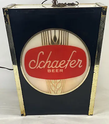 *RARE*  Vintage Hanging 3D Schaefer Lighted Beer Sign And Clock 15”x13”x8” 🔥 • $246.39