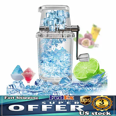 Manual Ice Crusher Shaver Portable Shaved Ice Machine Hand Snow Cone Maker New  • $24