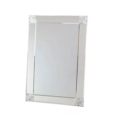 Rectangle Beveled Mirror With Mother Of Pearl Accent Silver- Saltoro Sherpi • $328.81