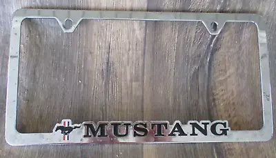 FORD MUSTANG Chrome Plated Metal License Plate Frame Holder VTG • $14.99