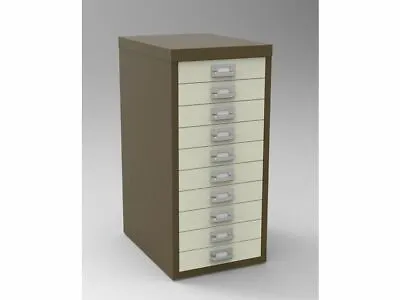 £139.99 • Buy 10 Drawer Maxi Tall Filing Cabinet Coffee & Cream - QUALITY DURABLE STEEL METAL 