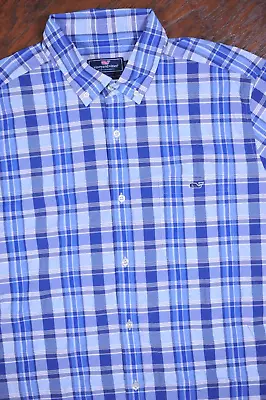 Vineyard Vines Performance Tucker S/S Button Front Shirt Blue Men's XL • $3.01