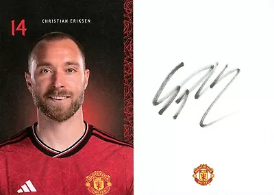 Christian Eriksen Signed Manchester United Original Man Utd Club Card Autograph • £41.99