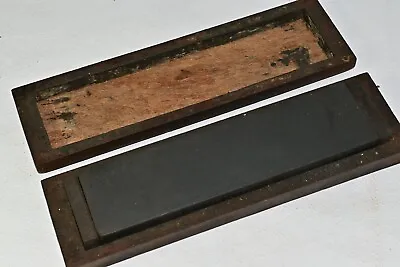 Vintage Sharpening Stone Razor Hone 8  X 2   Natural Fine Grain In Wooden Box • $105.68