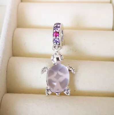 New Authentic Murano Glass Pink Sea Turtle Charm  • $19.50