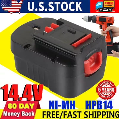 For BLACK+DECKER 14.4V 3.6Ah Slide NIMH Battery/Charger HPB14 FIRESTORM FSB14 • $17.99