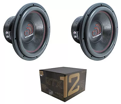 Pair Of Massive Audio GTX124R 12  4000 Watt Dual 4 Ohm Subwoofer • $293.99