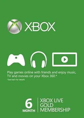 Xbox Live Gold 6 Month Membership (Digital Code) • £28